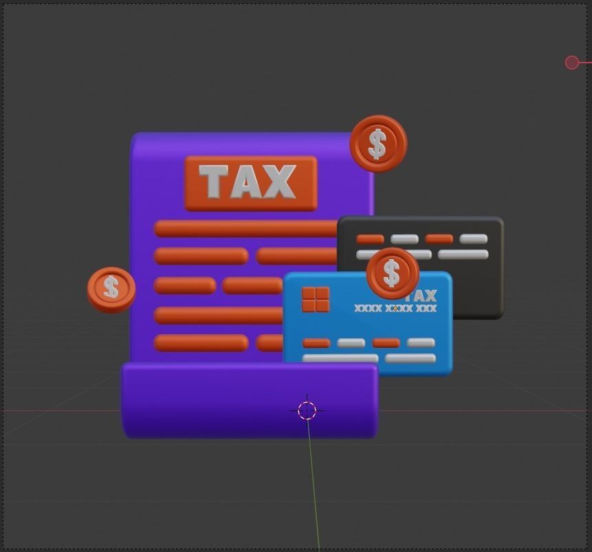 TAX 3d Illustration  Icon Pack 3D model_47
