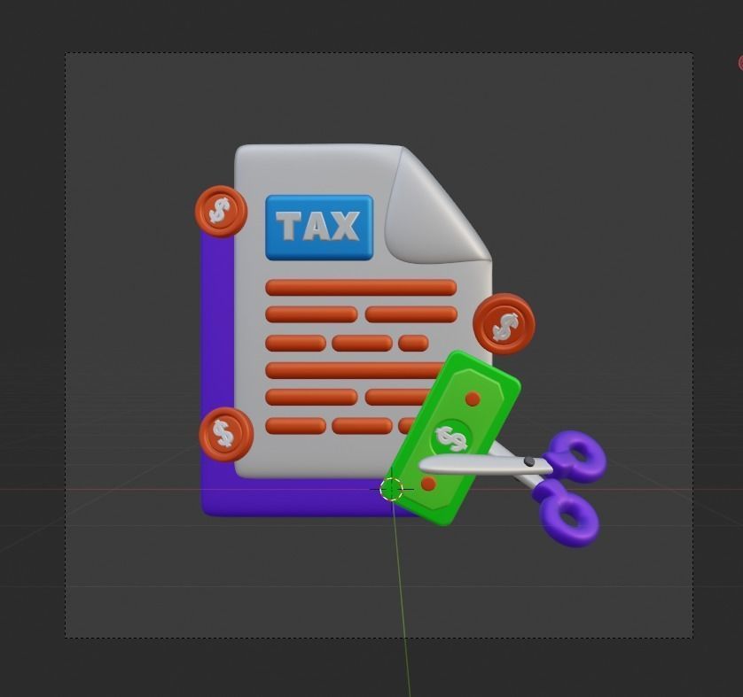 TAX 3d Illustration  Icon Pack 3D model_28