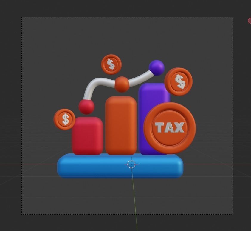 TAX 3d Illustration  Icon Pack 3D model_17