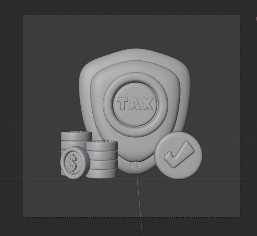 TAX 3d Illustration  Icon Pack 3D model_92