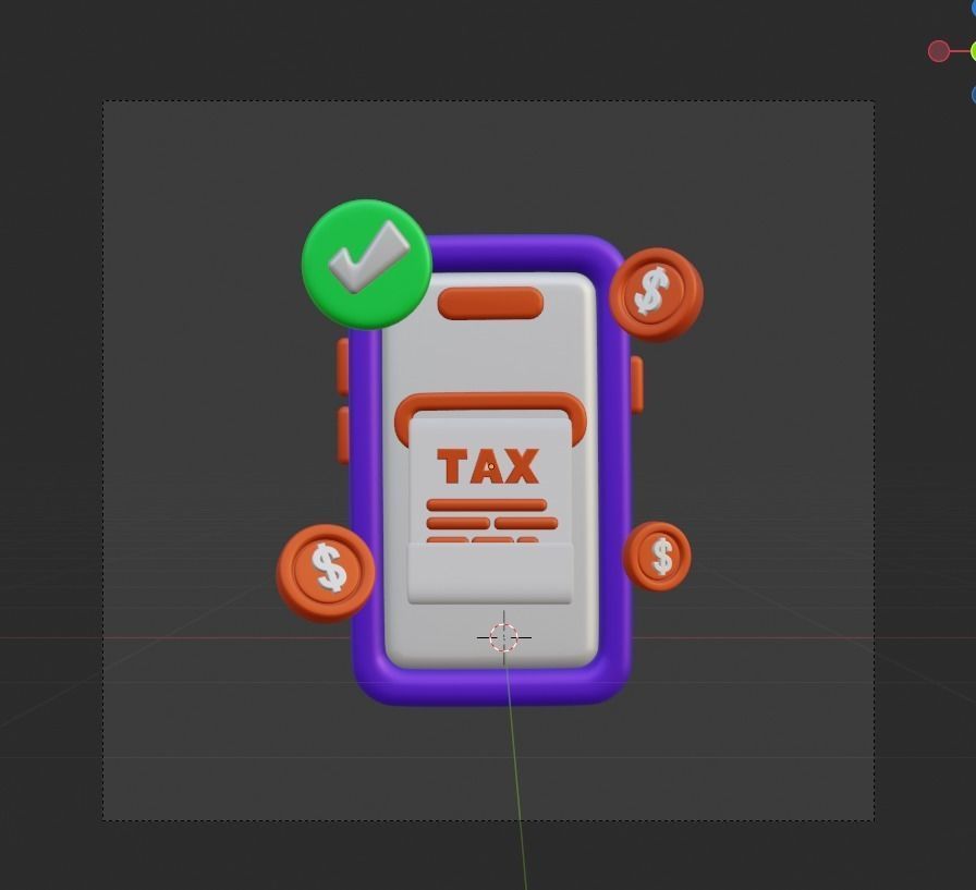 TAX 3d Illustration  Icon Pack 3D model_11