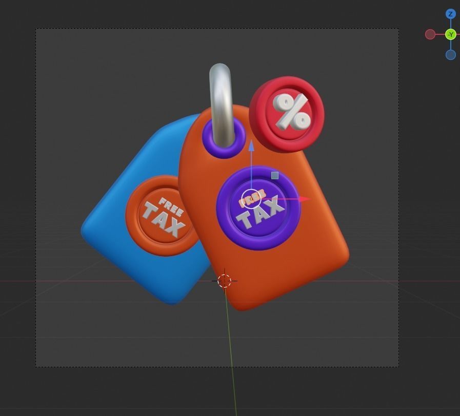 TAX 3d Illustration  Icon Pack 3D model_35