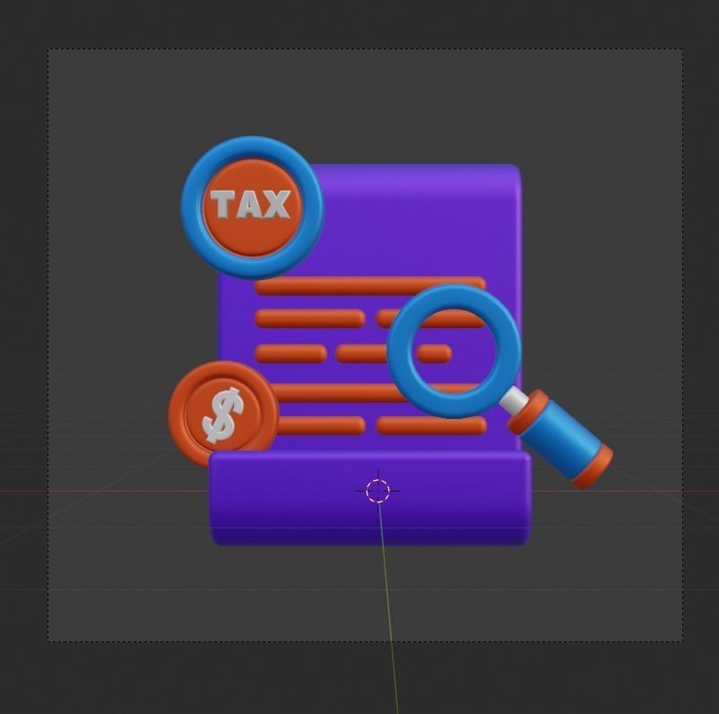TAX 3d Illustration  Icon Pack 3D model_61