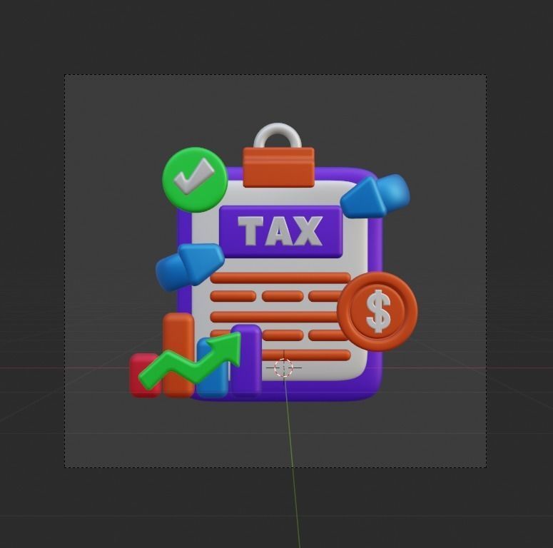TAX 3d Illustration  Icon Pack 3D model_37