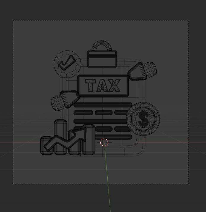 TAX 3d Illustration  Icon Pack 3D model_38