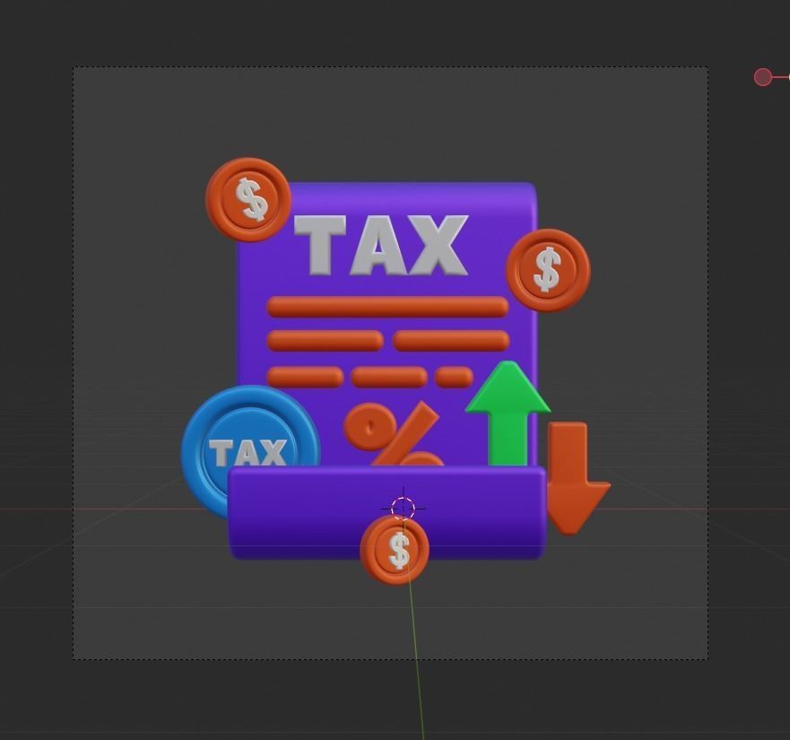 TAX 3d Illustration  Icon Pack 3D model_53