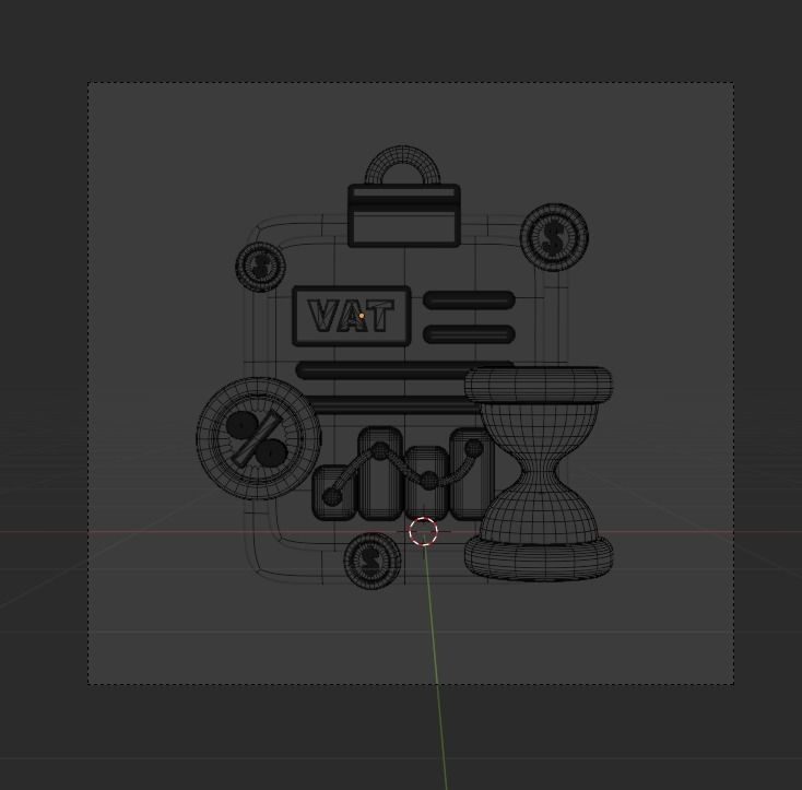 TAX 3d Illustration  Icon Pack 3D model_74