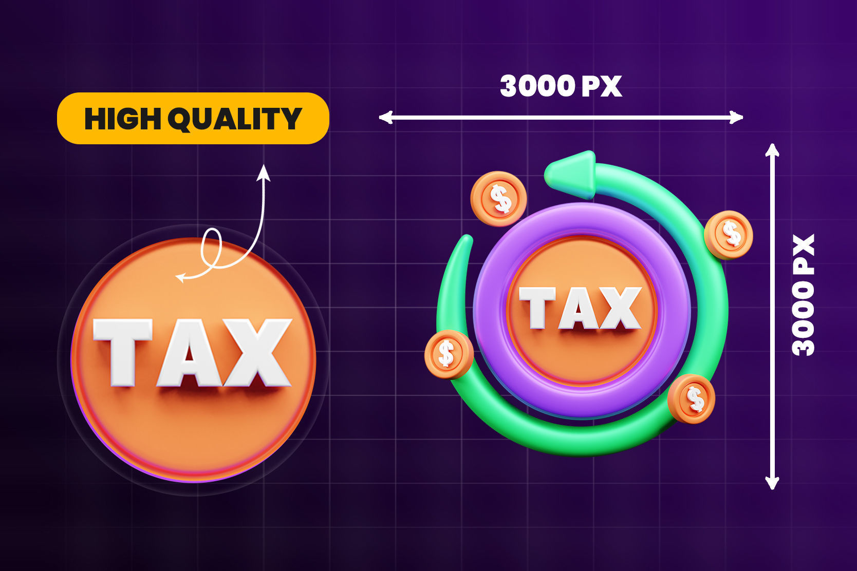TAX 3d Illustration  Icon Pack 3D model_5