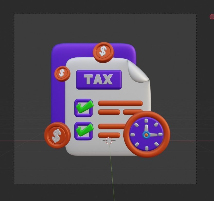 TAX 3d Illustration  Icon Pack 3D model_69