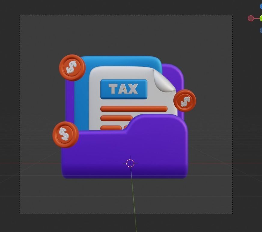 TAX 3d Illustration  Icon Pack 3D model_31