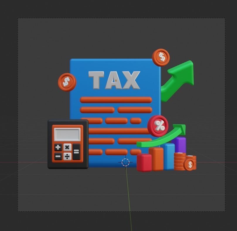 TAX 3d Illustration  Icon Pack 3D model_24