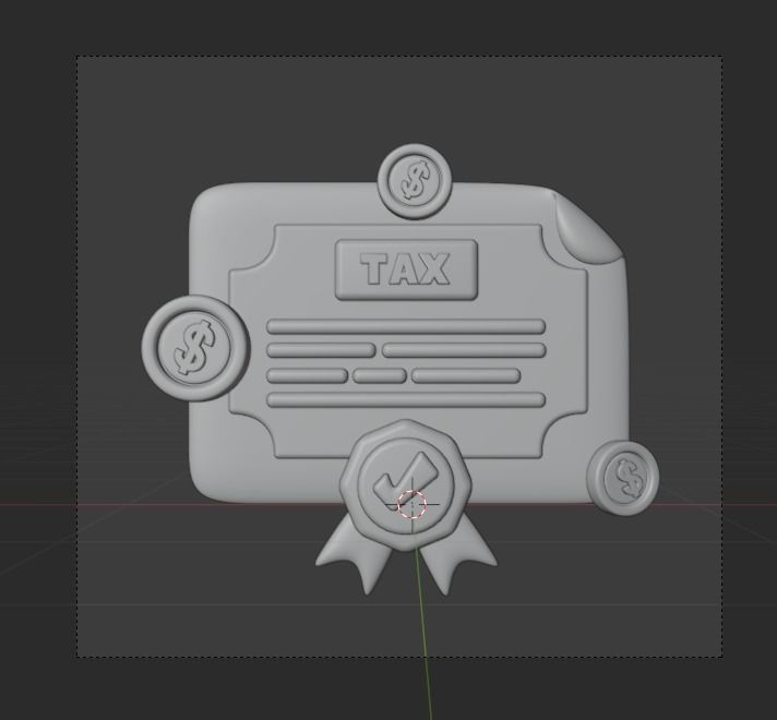 TAX 3d Illustration  Icon Pack 3D model_62