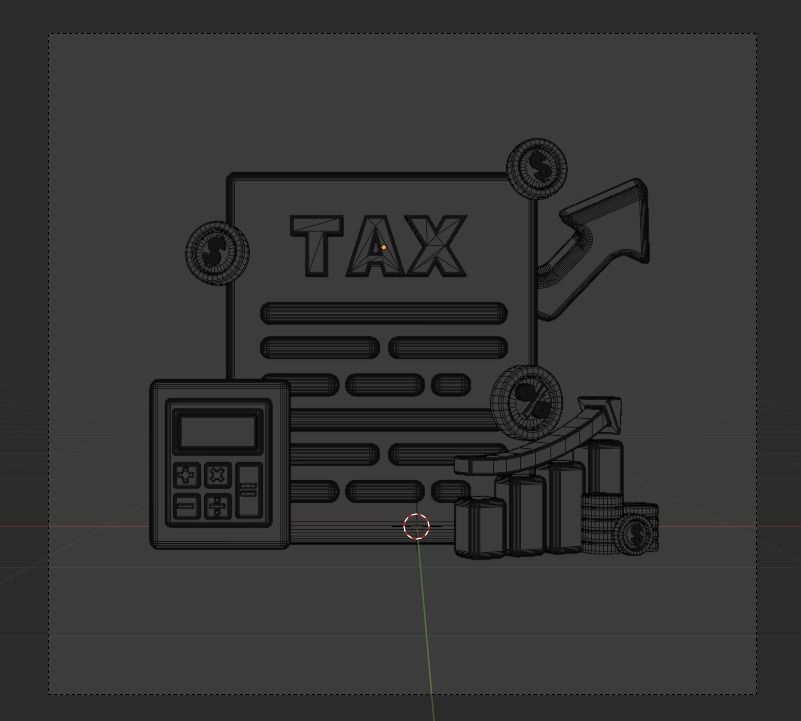 TAX 3d Illustration  Icon Pack 3D model_23