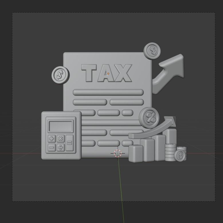 TAX 3d Illustration  Icon Pack 3D model_22
