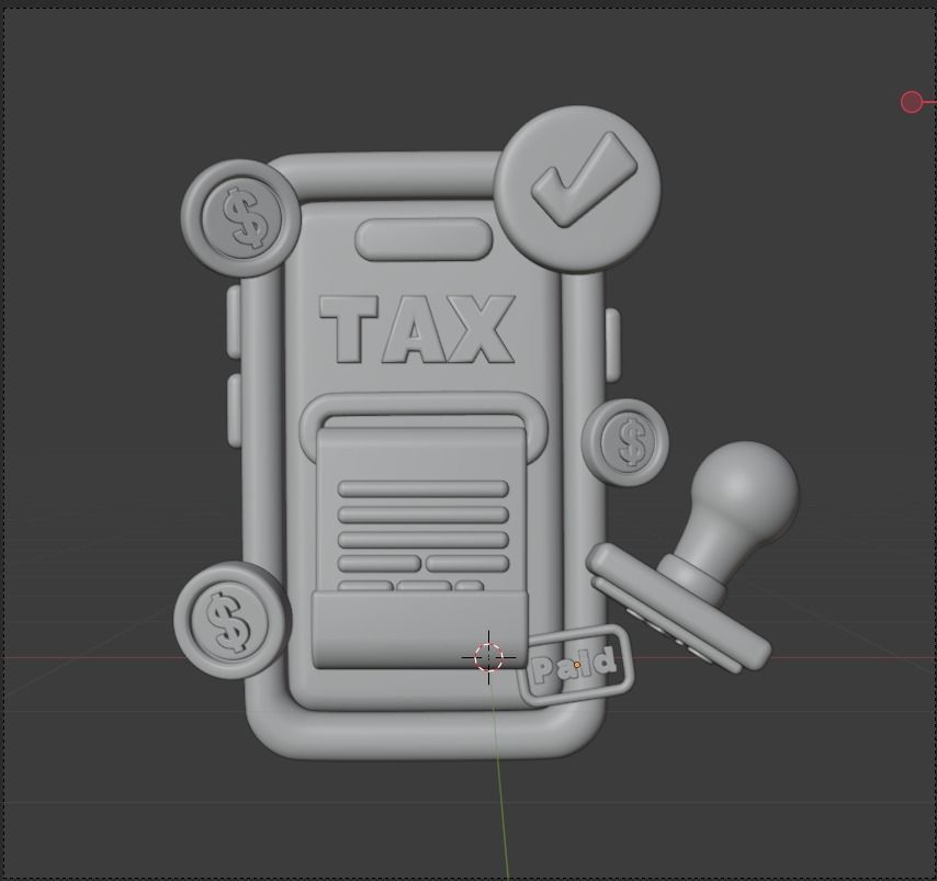 TAX 3d Illustration  Icon Pack 3D model_12