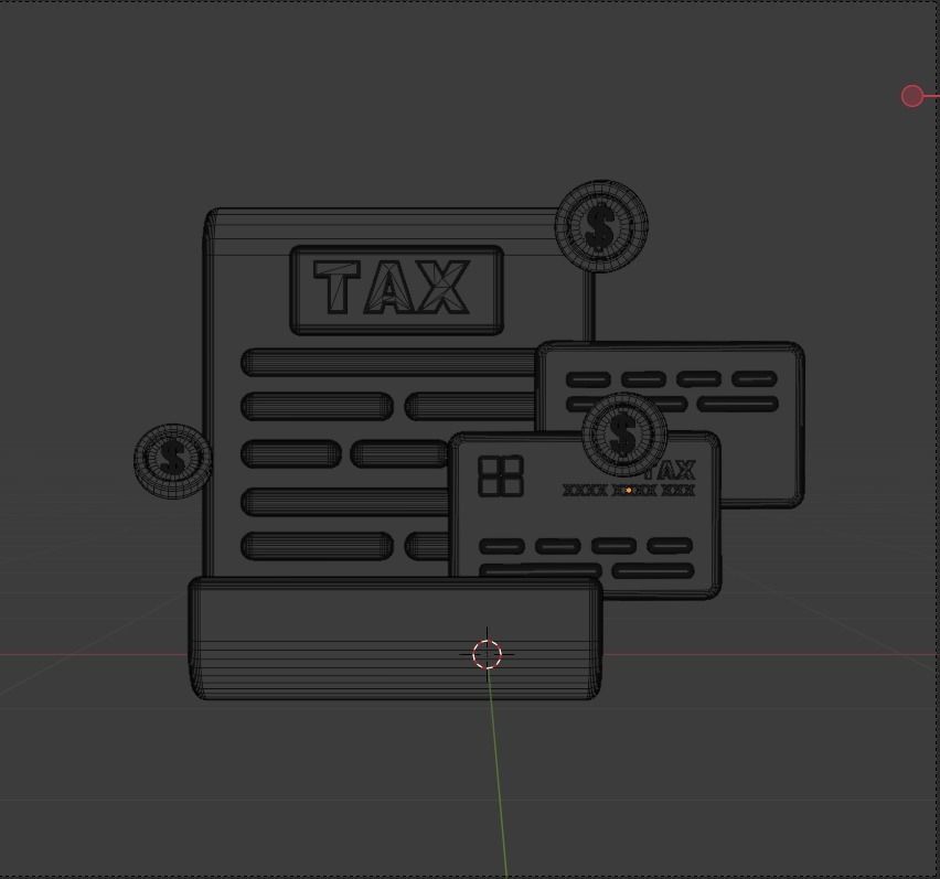 TAX 3d Illustration  Icon Pack 3D model_46