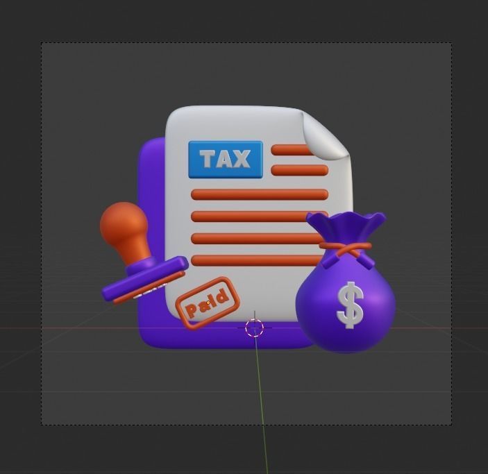 TAX 3d Illustration  Icon Pack 3D model_88