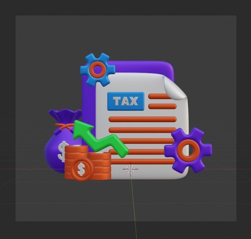 TAX 3d Illustration  Icon Pack 3D model_91