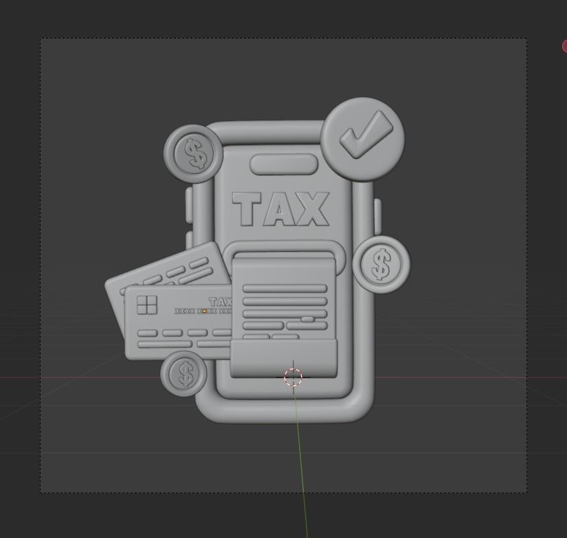 TAX 3d Illustration  Icon Pack 3D model_48