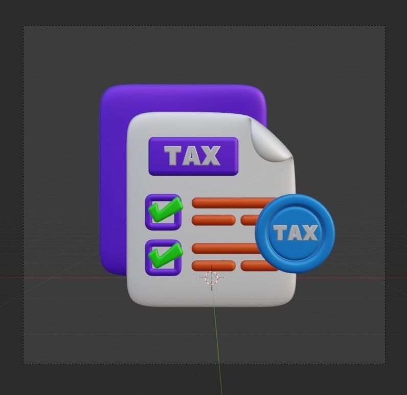 TAX 3d Illustration  Icon Pack 3D model_33