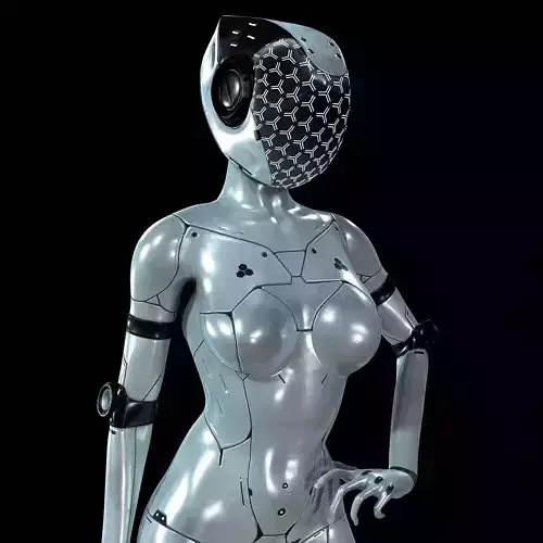 NEON - cybernetic girl Low-poly 3D model