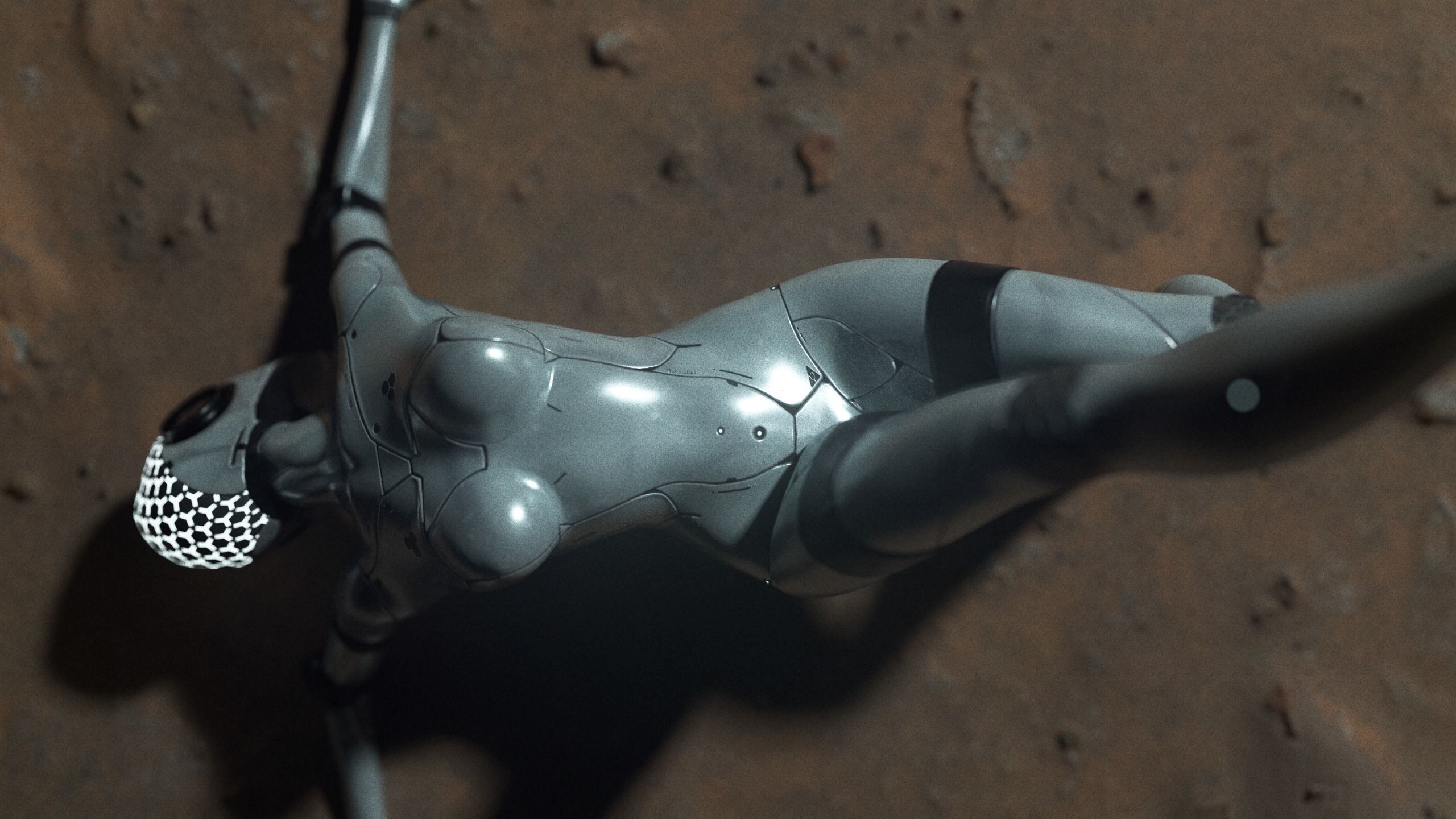 NEON - cybernetic girl Low-poly 3D model_2