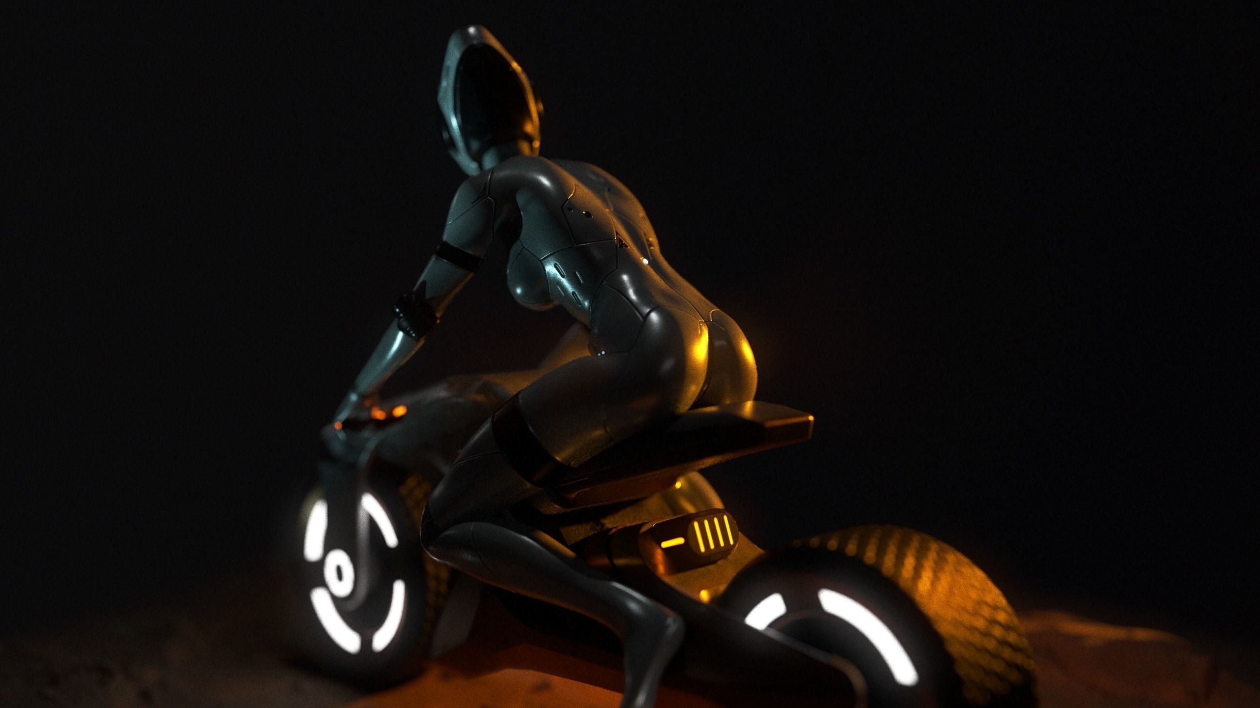 NEON - cybernetic girl Low-poly 3D model_8