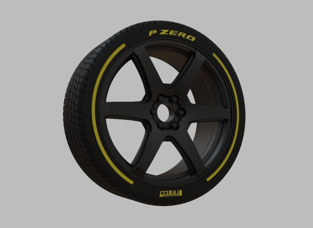 Miniature Enkei Cyclone Rim and Tire - 3D Print - No Textures 3D print model_1