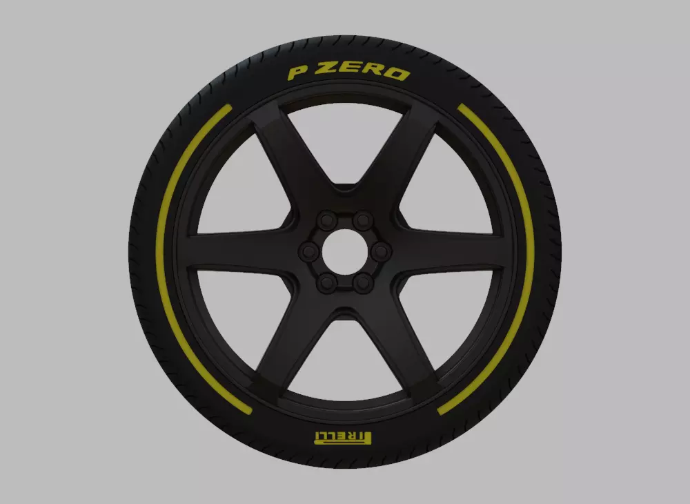 Miniature Enkei Cyclone Rim and Tire - 3D Print - No Textures 3D print model_0