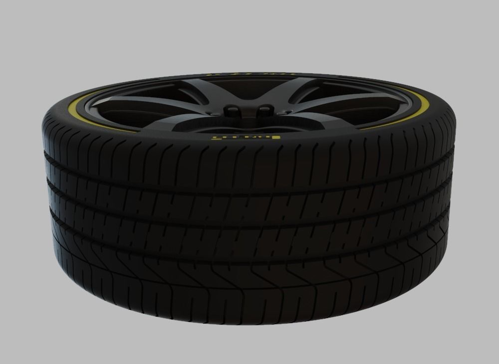 Miniature Enkei Cyclone Rim and Tire - 3D Print - No Textures 3D print model_3