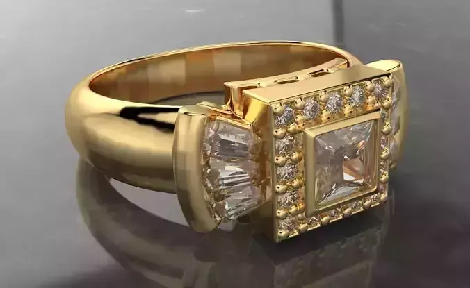 classic style cross gems ring