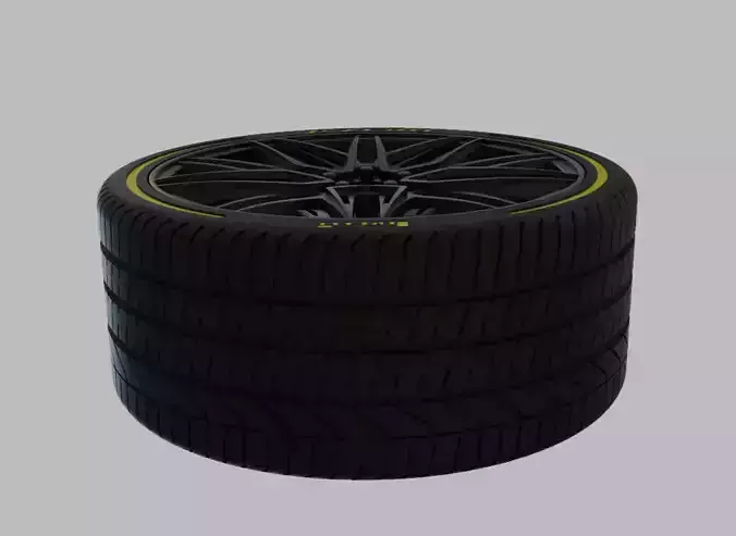 Miniature Vossen HF-7 Rim and Tire - 3D Print - No Textures