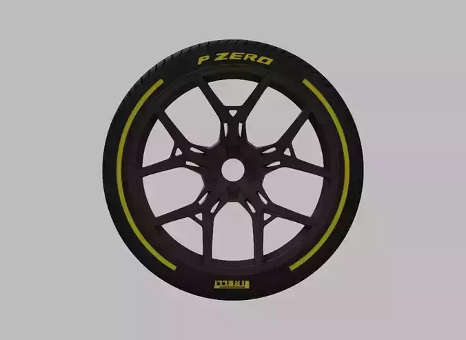 Miniature Vossen HF-5 Rim and Tire - 3D Print - No Textures