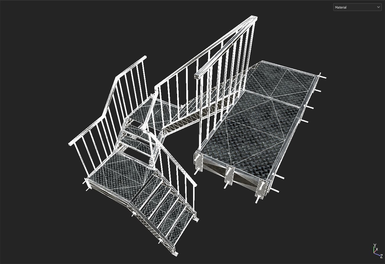 Factory Ladder 3D model_5