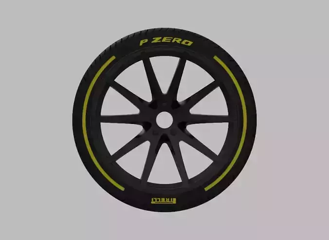 Miniature Vossen VFS-1 Rim and Tire - 3D Print - No Textures