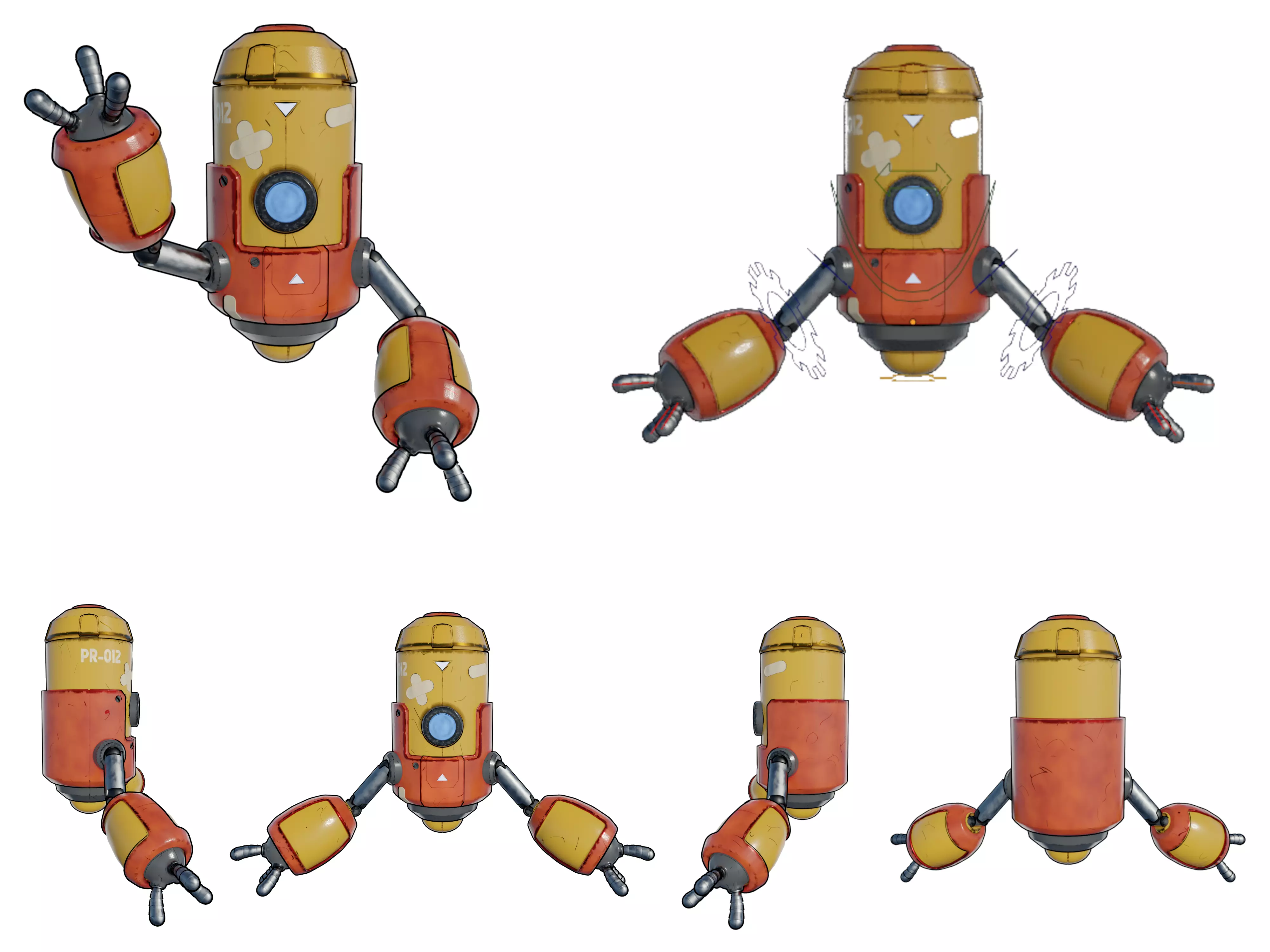 Fully rigged bot Low-poly 3D model_0