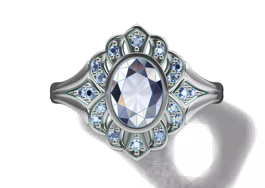 Ring solitare 3D print model_0