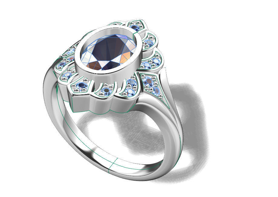 Ring solitare 3D print model_1