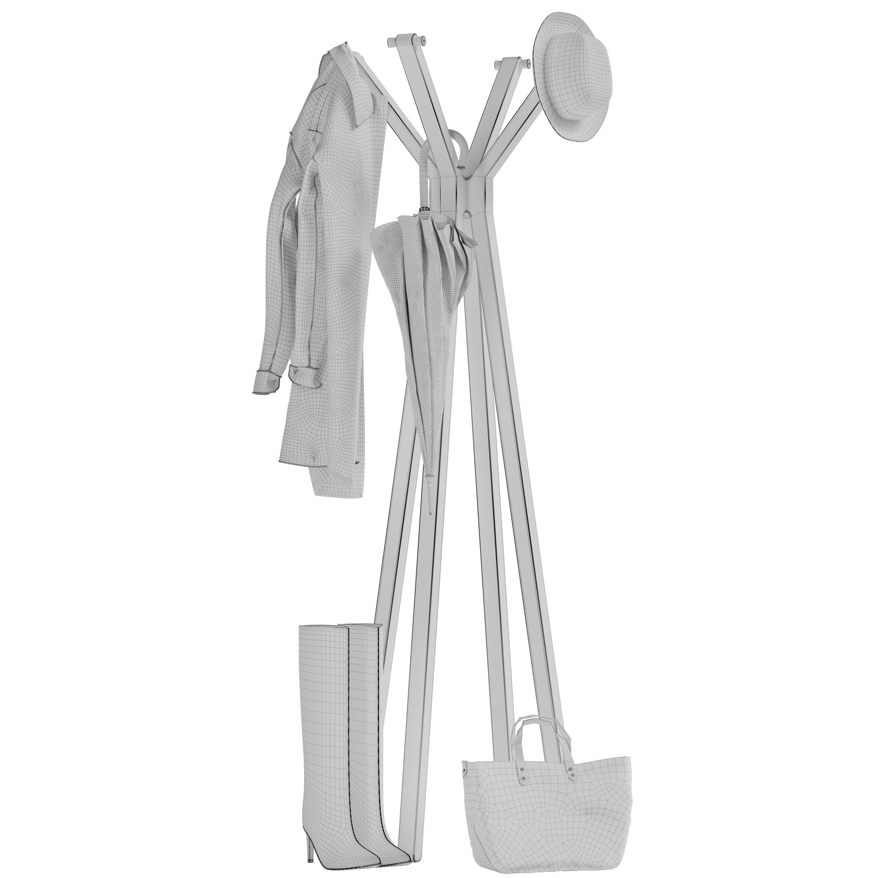Floor hanger Como for clothes 3D model_3