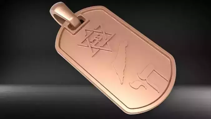 Map of Israel and Star of David Pendant with Am Yisrael Chai  3D print model