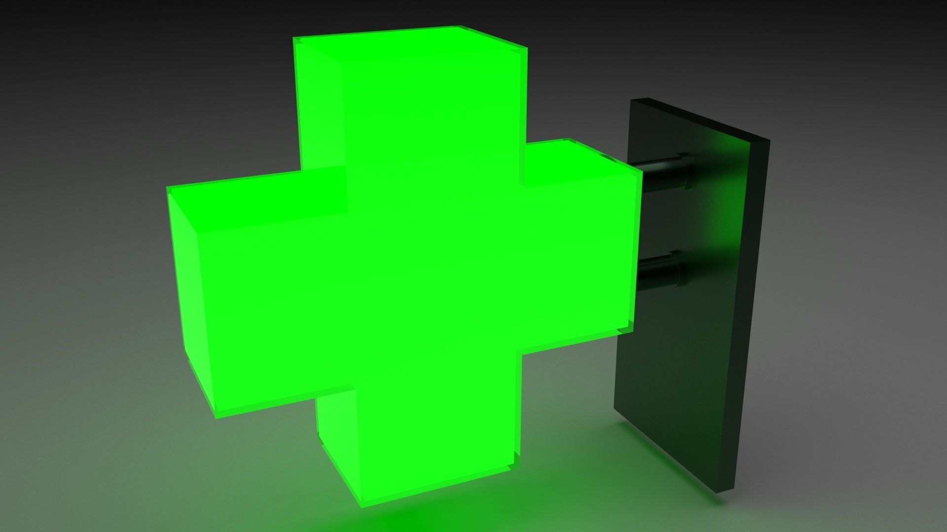 Illuminated Pharmacy Sign Board 3D model_2