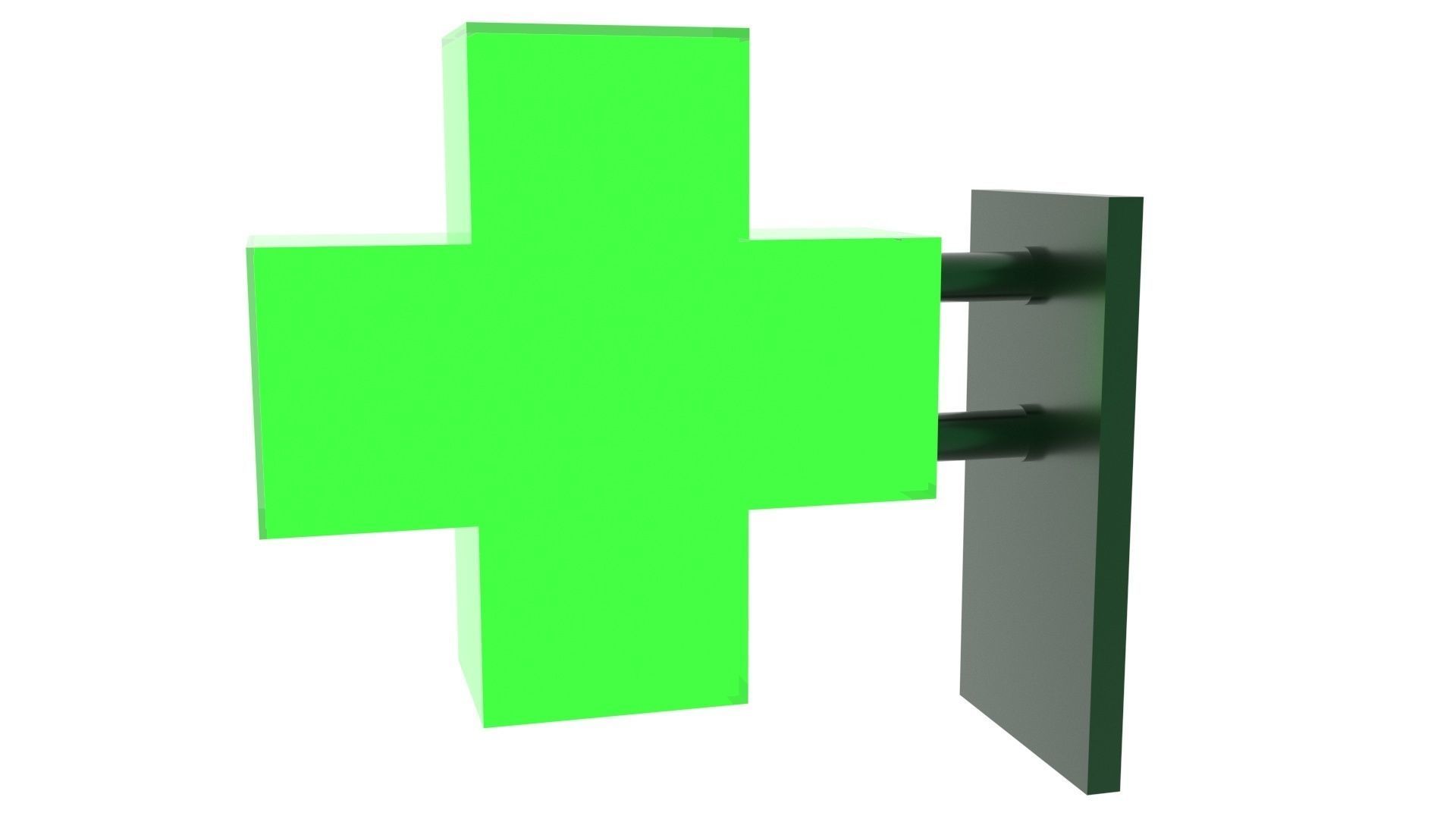 Illuminated Pharmacy Sign Board 3D model_9