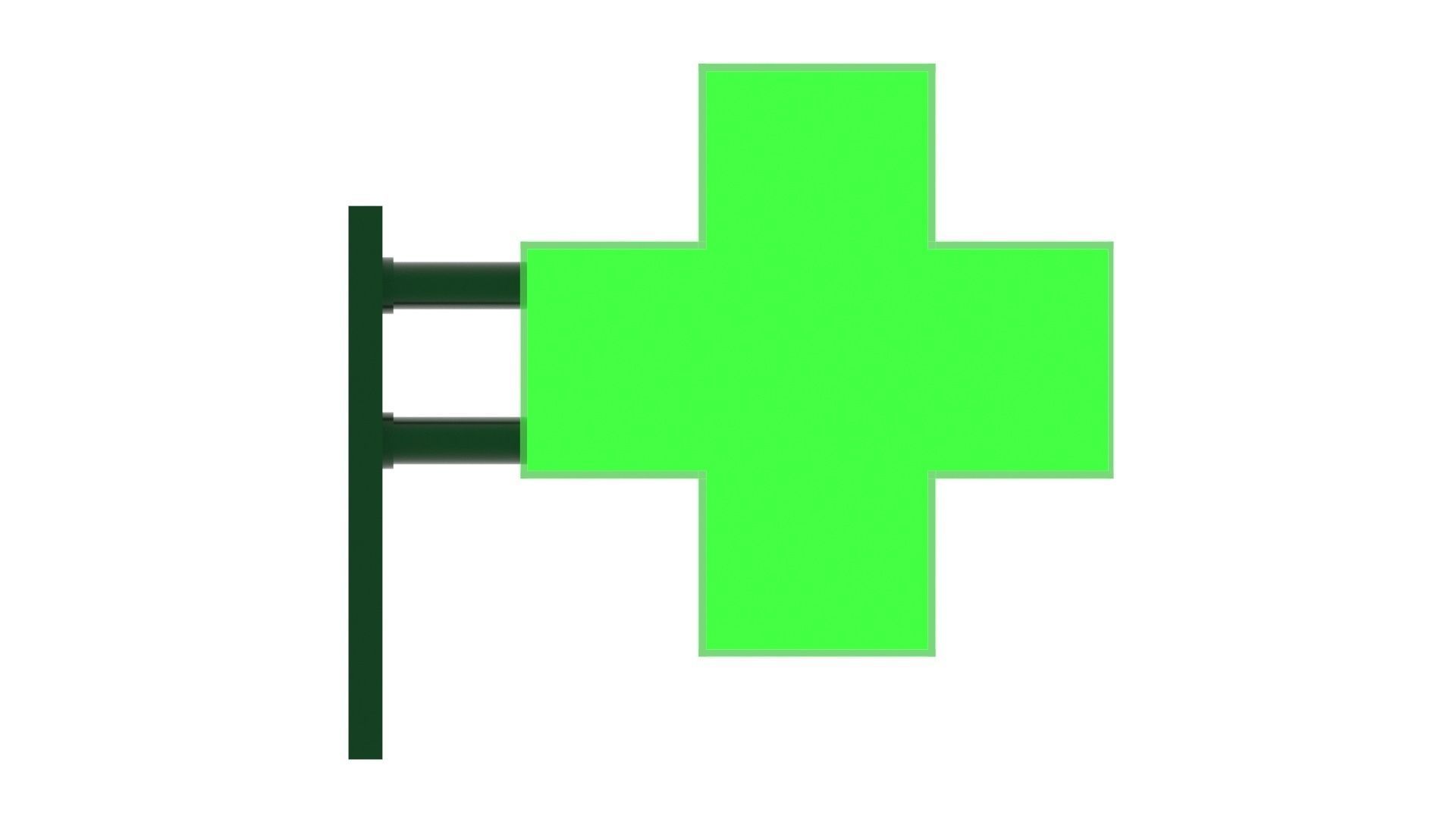 Illuminated Pharmacy Sign Board 3D model_13