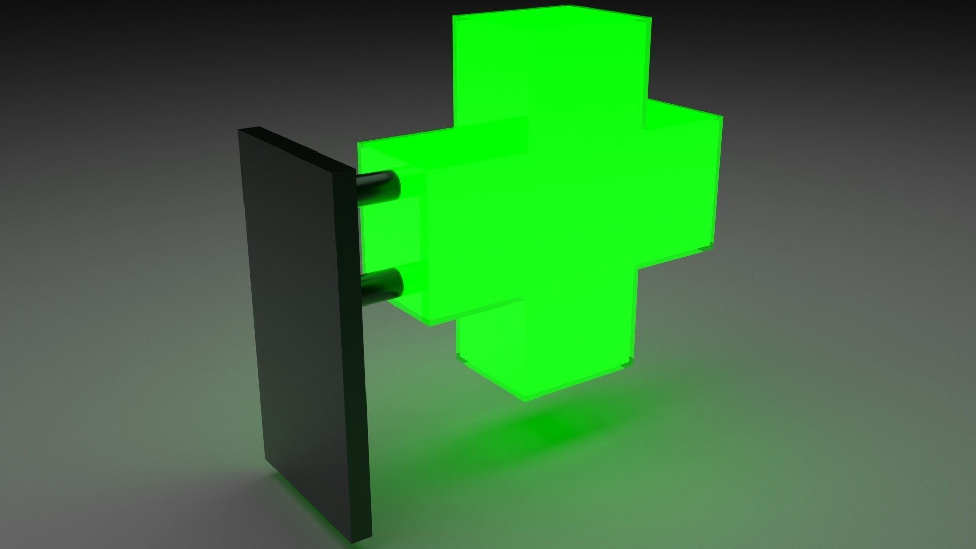 Illuminated Pharmacy Sign Board 3D model_4