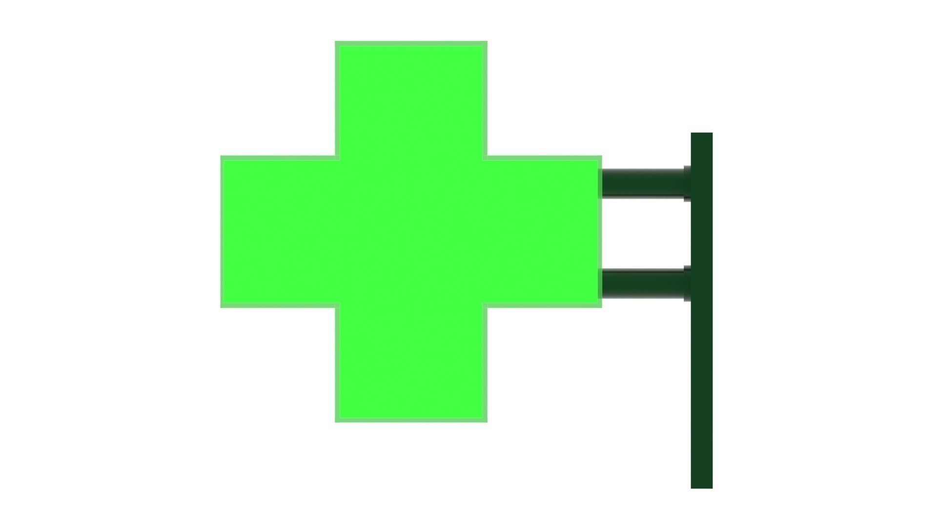 Illuminated Pharmacy Sign Board 3D model_16