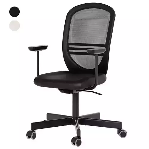 IKEA FLINTAN Office Chair with Armrest in Black and White