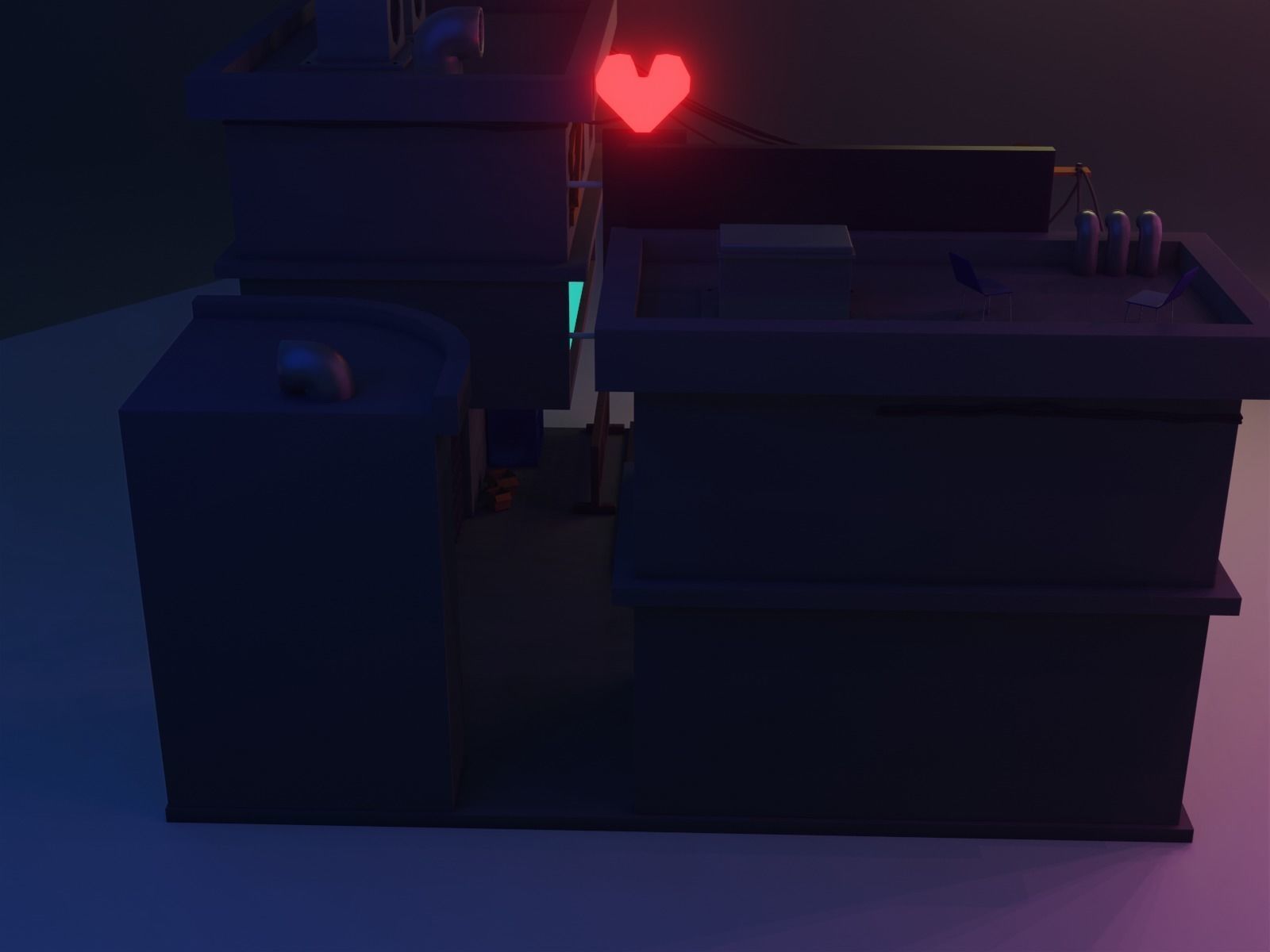 Cyberpunk city 3D model_4