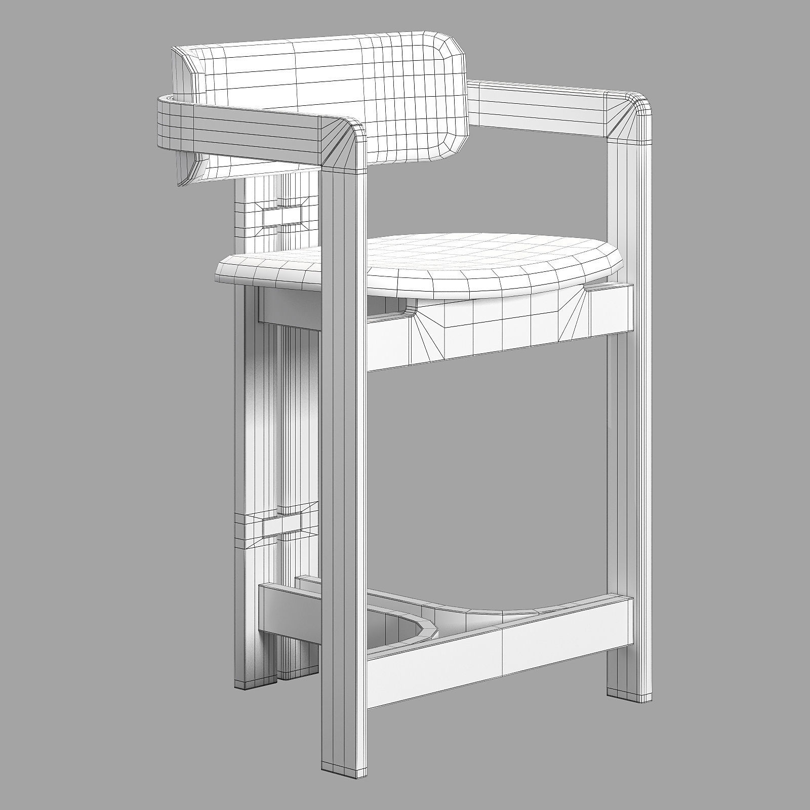 Gallotti and radice 0419 stool low 3D model_4