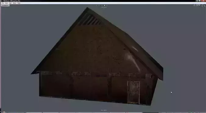 Wikingerhaus fbx wooden house with roof
