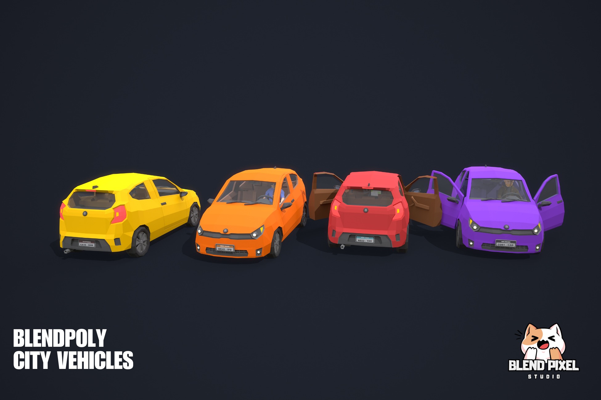 BlendPoly City Vehicles - Low Poly Assets Low-poly 3D model_65